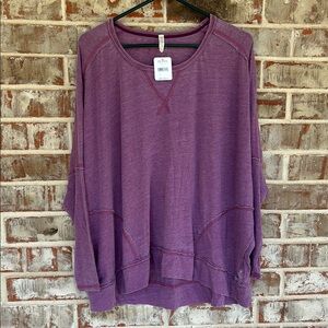 Free People Movement Purple First Choice Long Sleeved Dolman T-Shirt